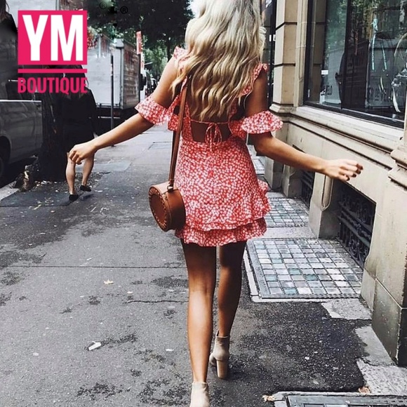 🔥1 Left🔥Ruffle hem mini dress - Picture 4 of 4